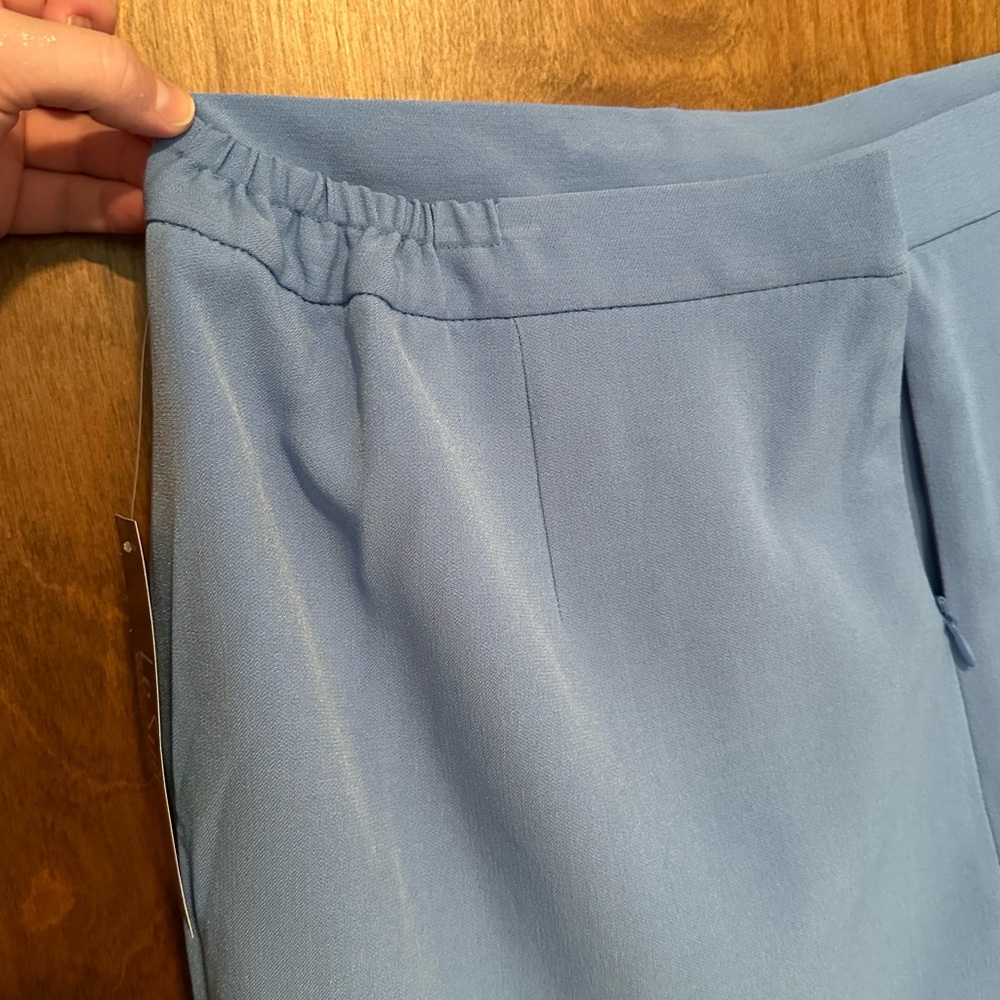 Le Suit Blue Skirt Set with White Trim - Picture 13 of 16